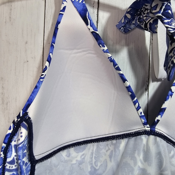 Ralph Lauren LRL Playa Floral Halter Tankini Swimsuit Top Bikini Bottom Size 8. - Picture 7 of 13